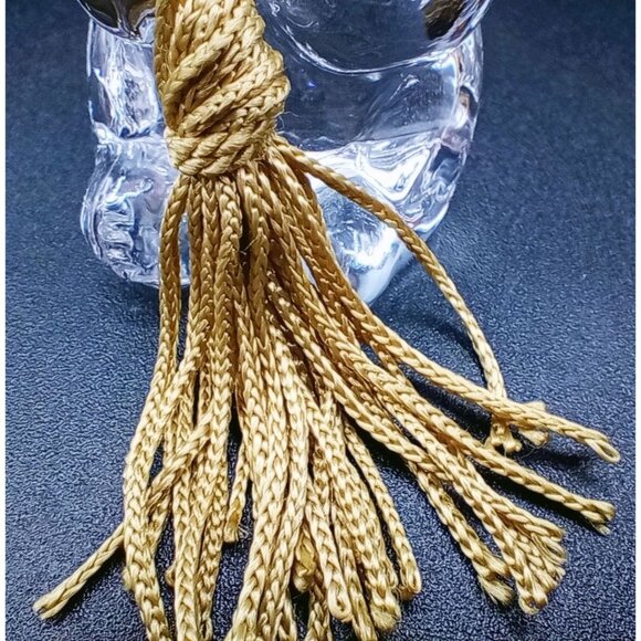 Clear Lead Crystal Glass Bear Gold Heart Tassel Vintage Germany 2.5 Inch Figure - Picture 7 of 14